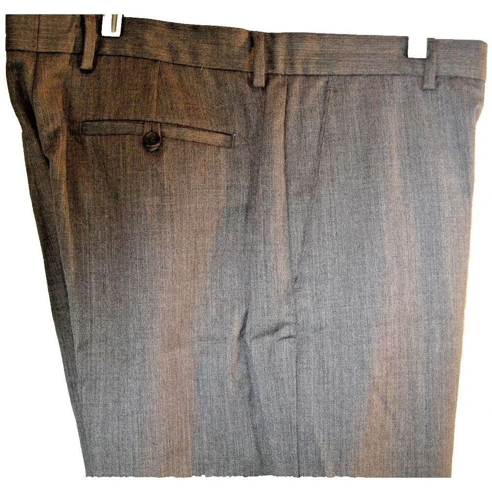 Mens Banana Republic Gray Wool Flat Front Casual Trousers sz 34x30